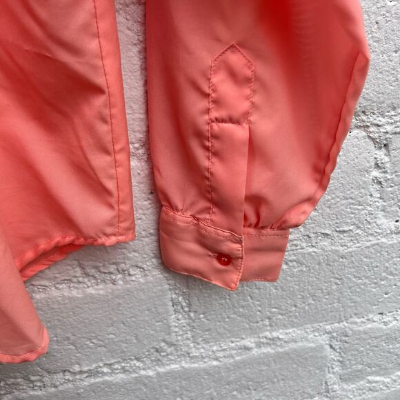 Vintage Diane Von Furstenberg Peach Button Down Blouse Size 8 - Picture 6 of 6